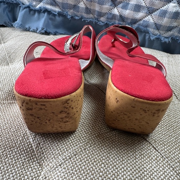 ONEX SLIP ON WEDGE SANDALS with cork and rubber sole size 10 - Picture 3 of 4